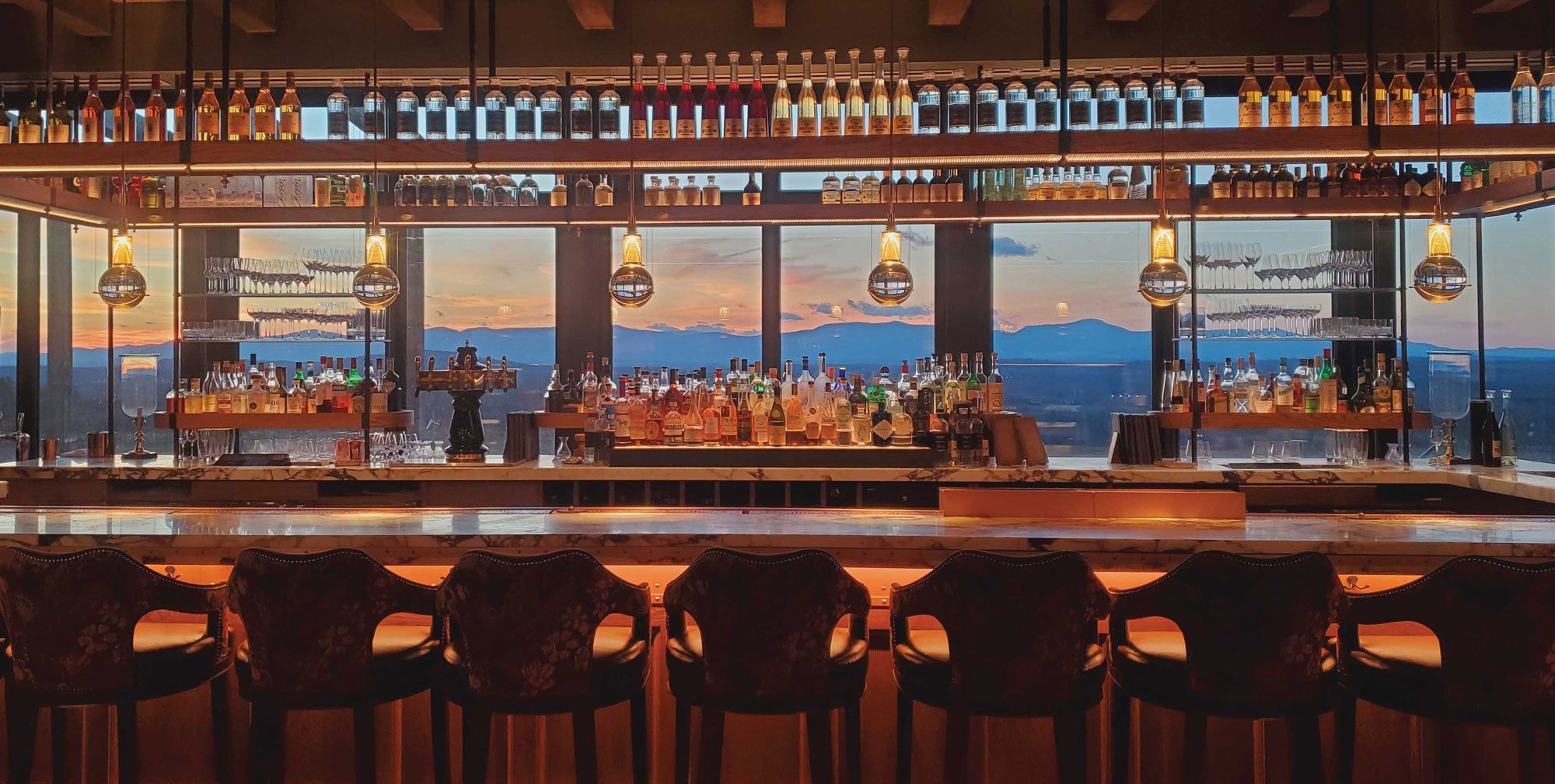 Klocke Estate's bar at sunset