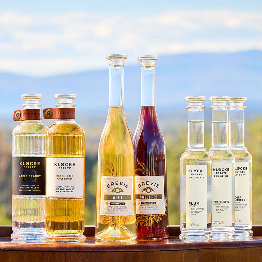 Klocke Estate brands: Vermouth, Eau de Vie, Apple Brandy
